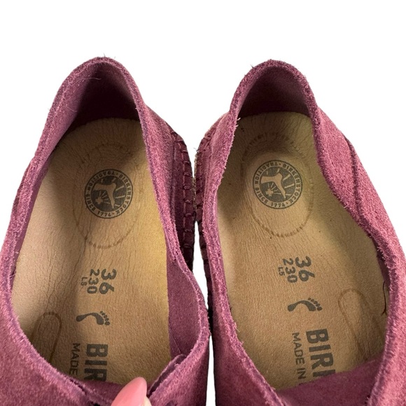 NWOB Birkenstock Gary Maroon Suede Leather Lace-Up Derby Shoes Women's Size 5 - Picture 10 of 16
